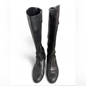 Vince Black Leather Knee-High Boots